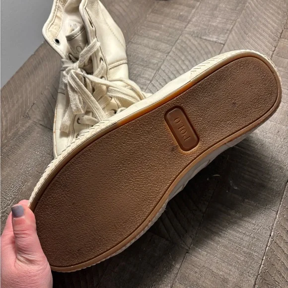 Polo Ralph Lauren Cream High-Top Sneakers - Picture 7 of 8